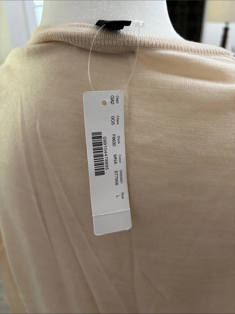 Argyle Button-Front Cardigan in Beige, Black & Cream